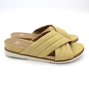 Eileen Fisher Sandals Womens Size 10 Yellow Slip On Slide Platform Comfort Shoes